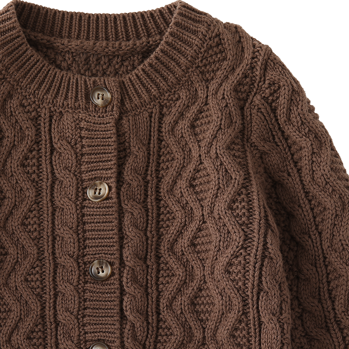 Henry Cable Cardigan –Brown