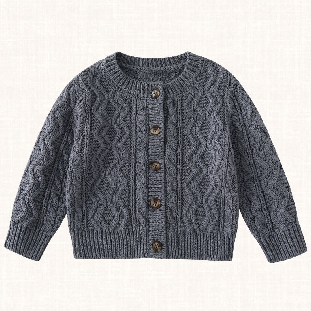 Henry Cable Cardigan Gray