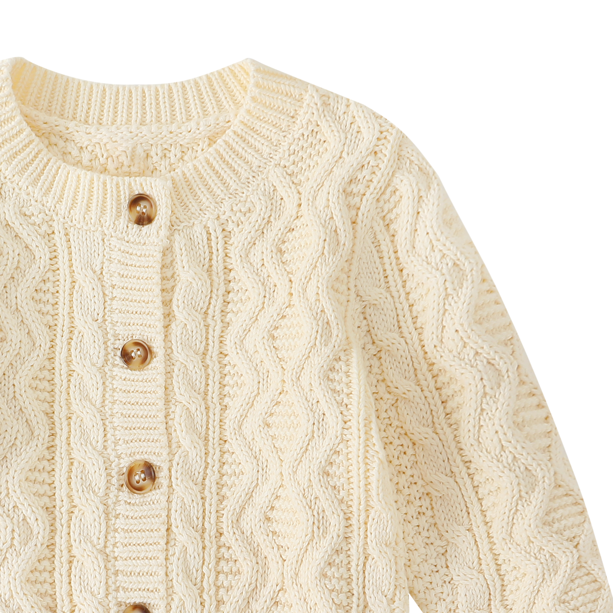 Henry Cable Cardigan Off White